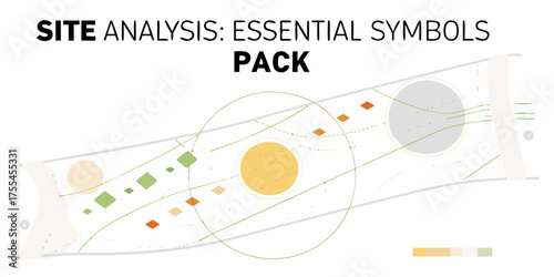 Site analysis essential symbols pack for architectural and urban planning projects