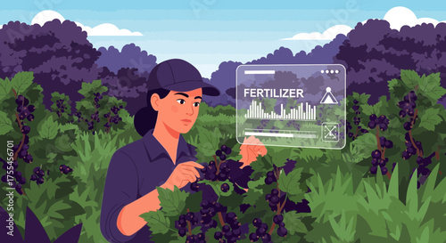 Agritech innovation illustration showcasing smart farming fertilizer management
