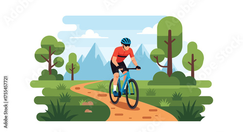 Mountain Biker on a Scenic Trail.