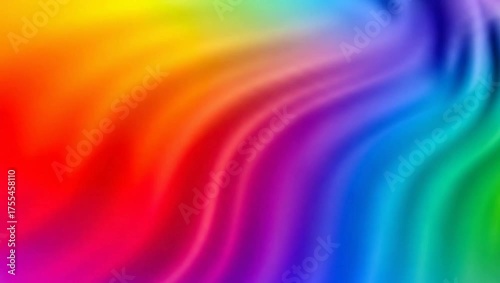 Vibrant Rainbow Color Swirls and Waves Abstract Background Loop.