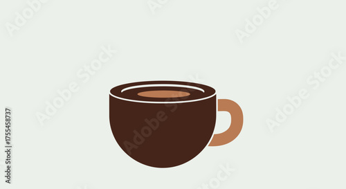 Simple brown coffee cup vector illustration.
