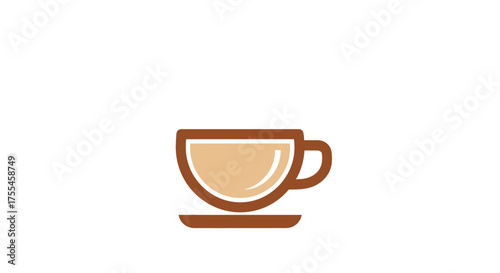 Simple coffee cup icon on a saucer.