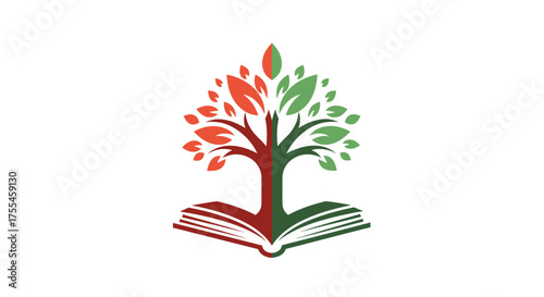 Tree of Knowledge Growing from an Open Book.