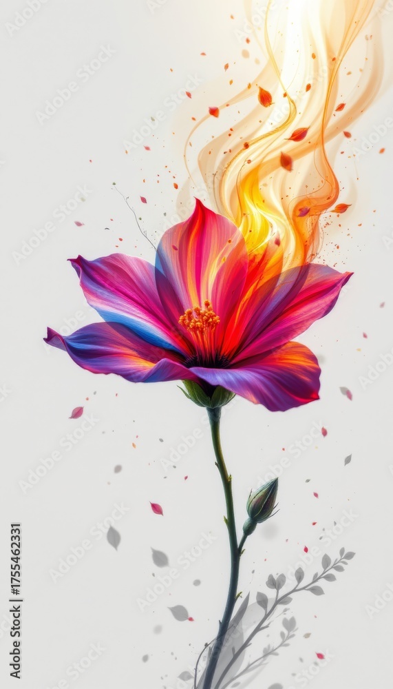 Obraz premium Vibrant Flower with Abstract Light