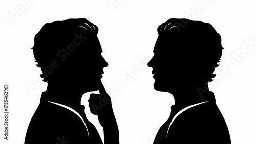 Contrasting perspectives show a man contemplating ideas, reflecting on decisions, or facing himself