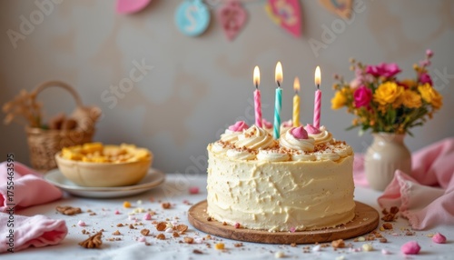 Birthday Cake with Candles Celebration