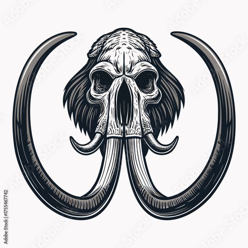 Vibrant Create Bold Stroke Mammoth Skull Fossil Wit Professional Photo