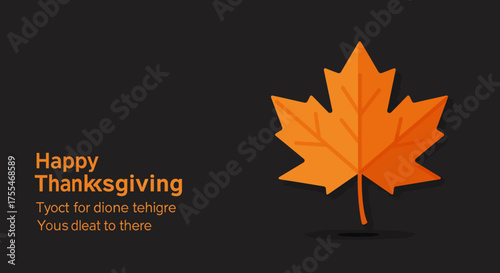 Happy Thanksgiving Autumn Leaf Illustration.