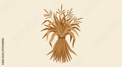 Harvest Corn Stalk Bundle Illustration.