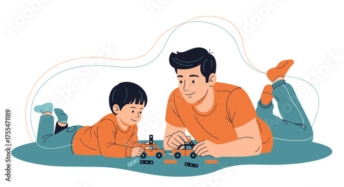 Father And Son Bonding Through Building Together Creating Fun And Lasting Memories
