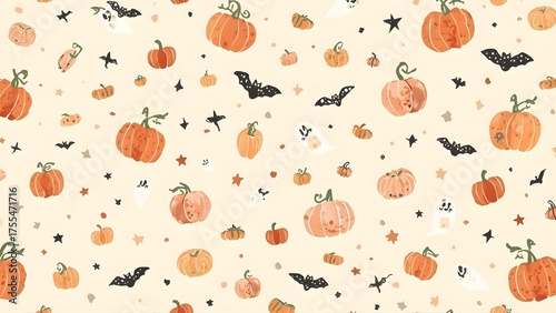 Cute Pumpkin and Ghost Backgrounds