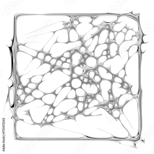 High-resolution digital art showing a sleek metal network. The complex lattice and reflective surface create an edgy, sci-fi graphic element