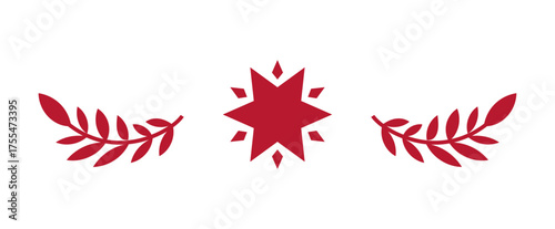 Star With Decorative Foliage vector
