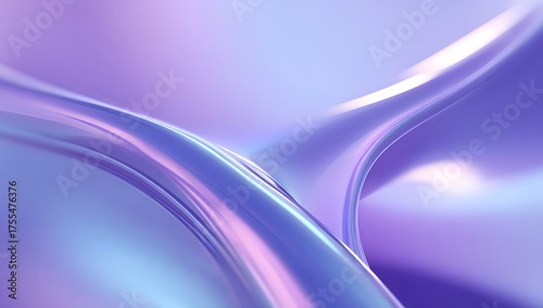 Abstract flowing iridescent liquid surface with soft pastel purple and blue hues creating a futuristic and ethereal visual texture
