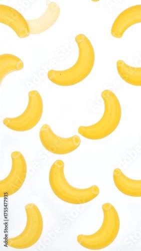 Scattered Banana Candies on White Background - Sweet Treat Delight.