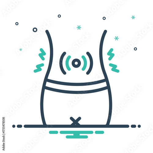 Mix icon for stomach spasm