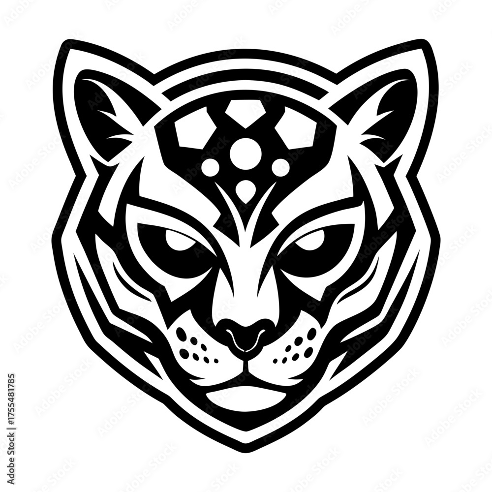 Fototapeta premium A glyph style icon showing an ocelot mascot