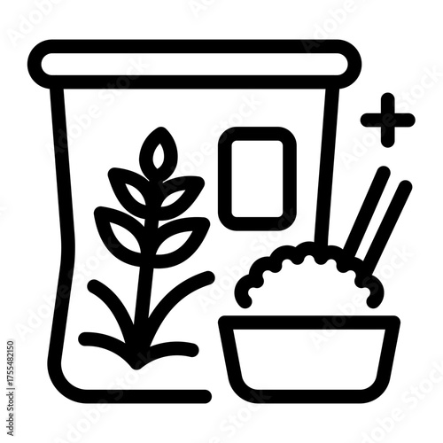 This Rice icon is suitable for use in Supermarket.