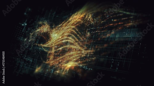 Futuristic digital screen matrix with encrypted data, hi-tech telemetry, and dynamic code patterns. Ideal for desktop displays, sci-fi UI, and cyber tech backgrounds