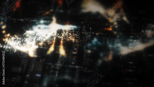 Futuristic digital screen matrix with encrypted data, hi-tech telemetry, and dynamic code patterns. Ideal for desktop displays, sci-fi UI, and cyber tech backgrounds