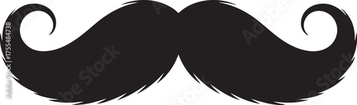 Black gentlemanly mustache silhouette