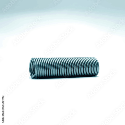 Close up of a metal spring on a white background