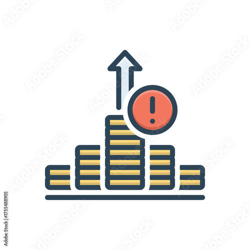 Color illustration icon for hyperinflation risk