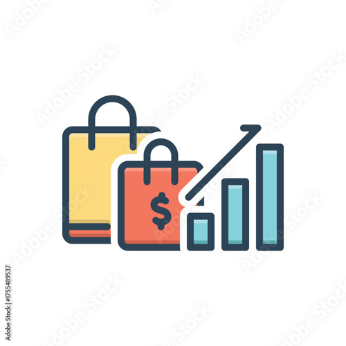 Color illustration icon for price index