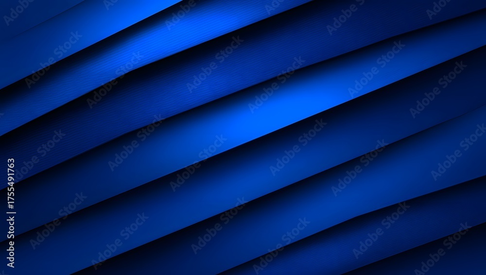 Fototapeta premium Abstract deep blue layered geometric background with diagonal shadow effects and subtle light gradients creating a modern and sophisticated visual texture