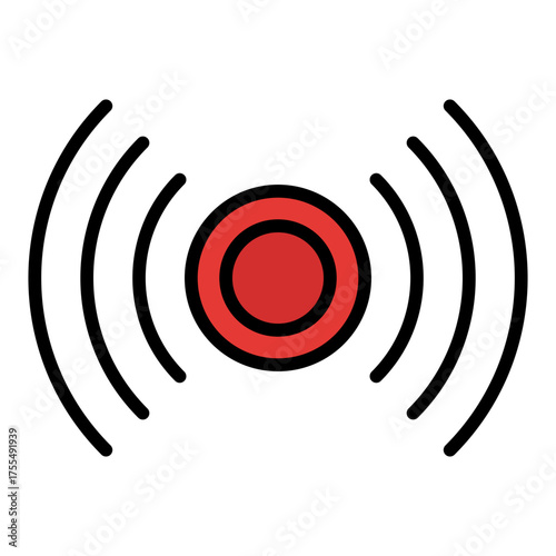 On air icon. Live podcast broadcasting and recording concept. Audio show and radio streaming illustration. Filled Line Icon