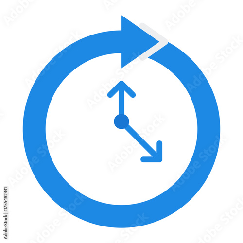 Duration icon. Podcast time length and audio playback concept. Media progress and sound recording illustration. Flat Icon