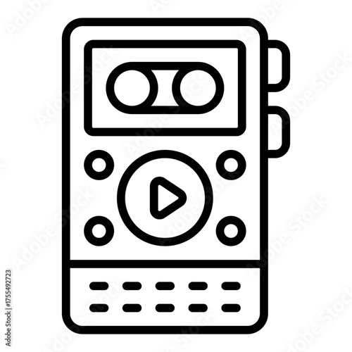 Sound recording icon. Audio capture and podcast creation concept. Studio recording and voice media illustration. Line Icon