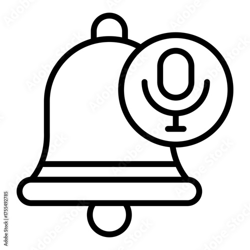 Notification icon. Podcast update and new episode alert concept. Audio streaming and media reminder illustration. Line Icon