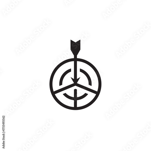 Arrow pierces peace symbol target
