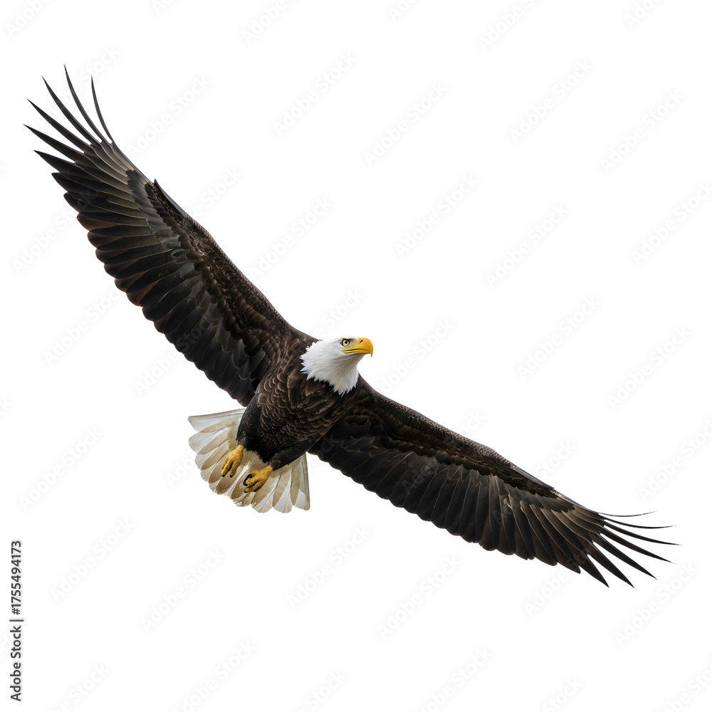 Naklejka premium Isolated Bald Eagle Flying