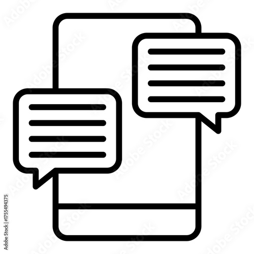 Chatting icon. Instant message and online conversation concept. Virtual meeting communication illustration. Line Icon
