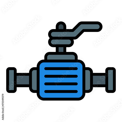 Valve icon. Water control system and irrigation pipe concept. Agricultural equipment and flow regulation illustration. Filled Line Icon