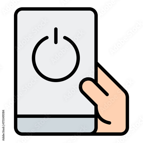 Smartphone control icon. Remote irrigation monitoring and automation concept. Smart farm technology illustration. Filled Line Icon