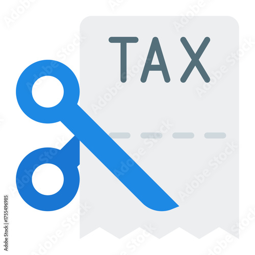 Tax deduction icon. Income adjustment and expense reduction concept. Payroll savings and tax return symbol. Flat Icon