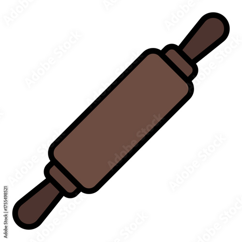 Rolling dough icon. Pastry preparation symbol. Baking process and bakery collection. Filled Line Icon