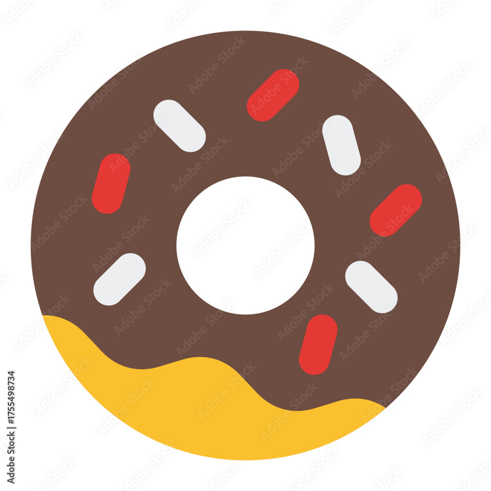 Fototapeta premium Donut icon. Sweet snack symbol. Glazed dessert and pastry collection. Flat Icon