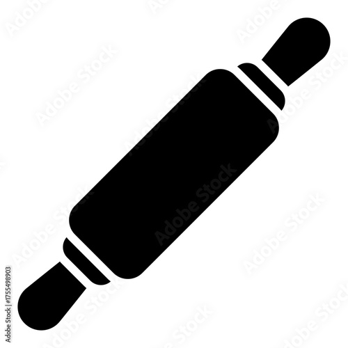 Rolling dough icon. Pastry preparation symbol. Baking process and bakery collection. Glyph Icon