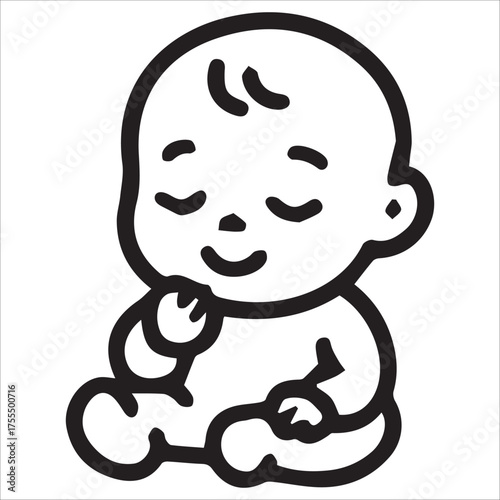 Smiling Baby Face Illustration for Nursery and Family Design