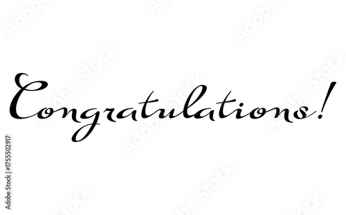 Congratulations! - 筆記体で書いた、Congratulations!（おめでとうございます！）の文字の、おしゃれなロゴマーク
