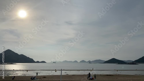 Wallpaper Mural sea, beach, water, sky, landscape, mountain, coast, nature, sand, travel, clouds, mountains, cloud, holiday, people, summer, waves, vacation, rock Torontodigital.ca