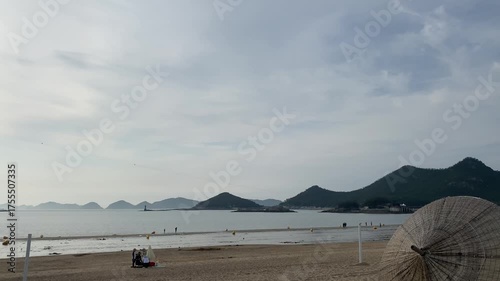 Wallpaper Mural sea, beach, water, sky, landscape, mountain, coast, nature, sand, travel, clouds, mountains, cloud, holiday, people, summer, waves, vacation, rock Torontodigital.ca