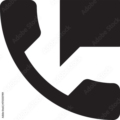 Telephone Handset Vector Icon – Communication and Contact Symbol
