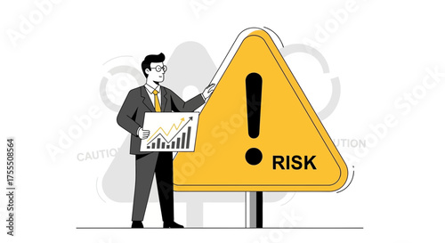 Financial Risk Management: Analyst Presenting Potential Danger and Instability in Business