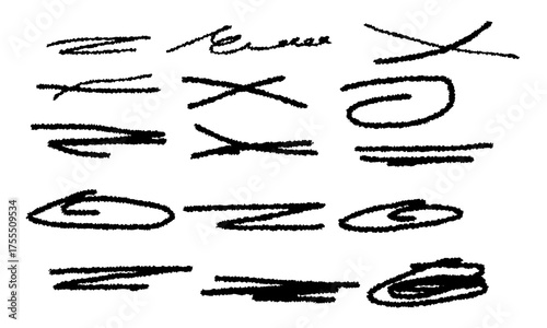 Hand Drawn Marker Stroke Elements Set