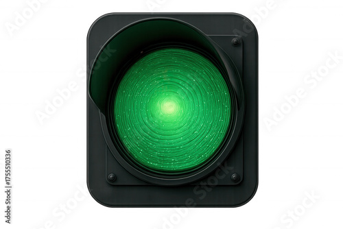 Traffic control light showing green signal for urban navigation, transportation, and progress on transparent background